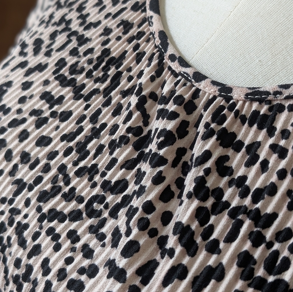 Adrianna Papell Women's Size Large Animal Print Short Sleeve Crewneck Top - Picture 9 of 10